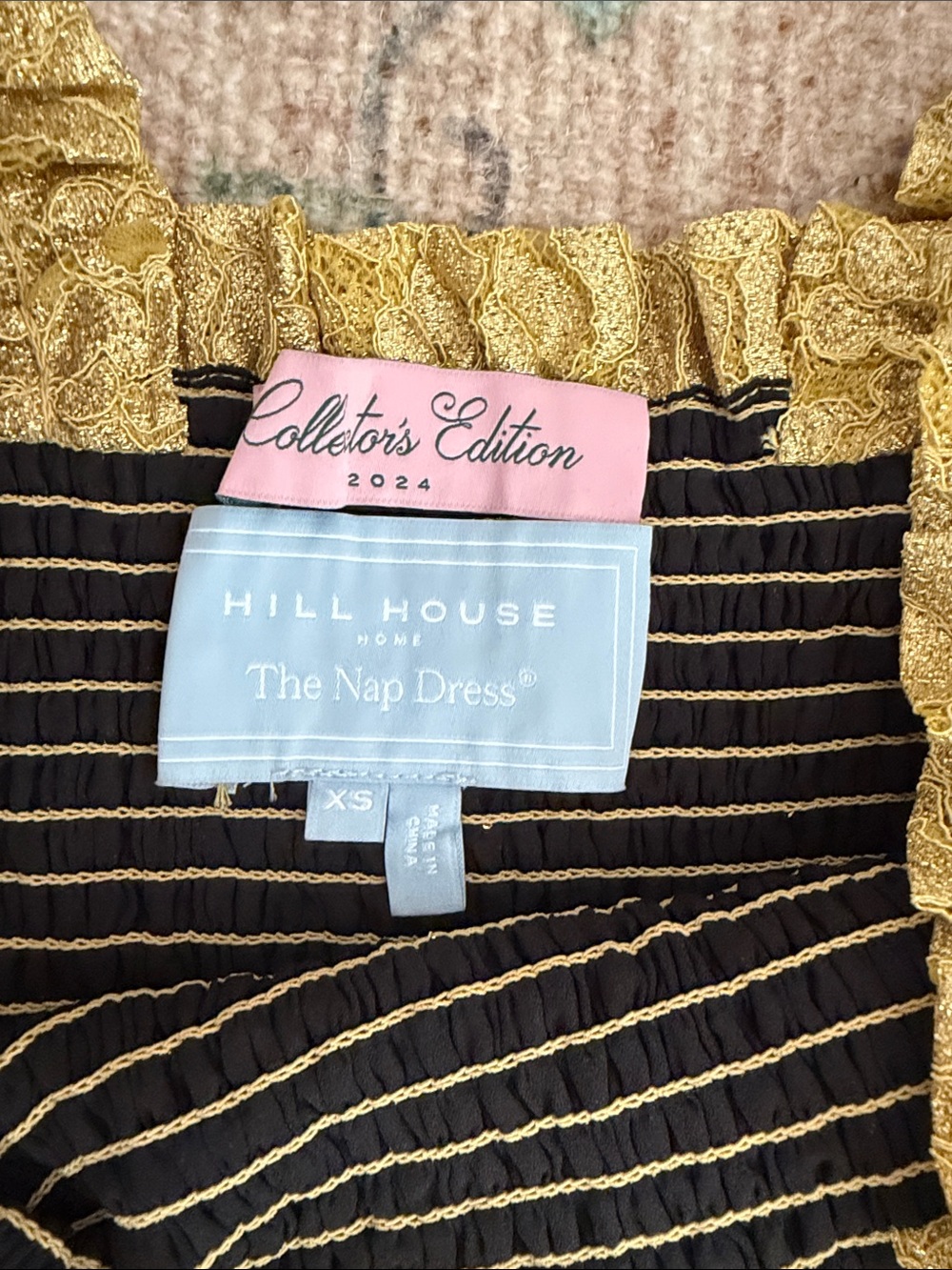 Hill House Collector’s Edition Gold Lace Ellie Nap Dress Size XS | NWOT - Picture 2 of 4